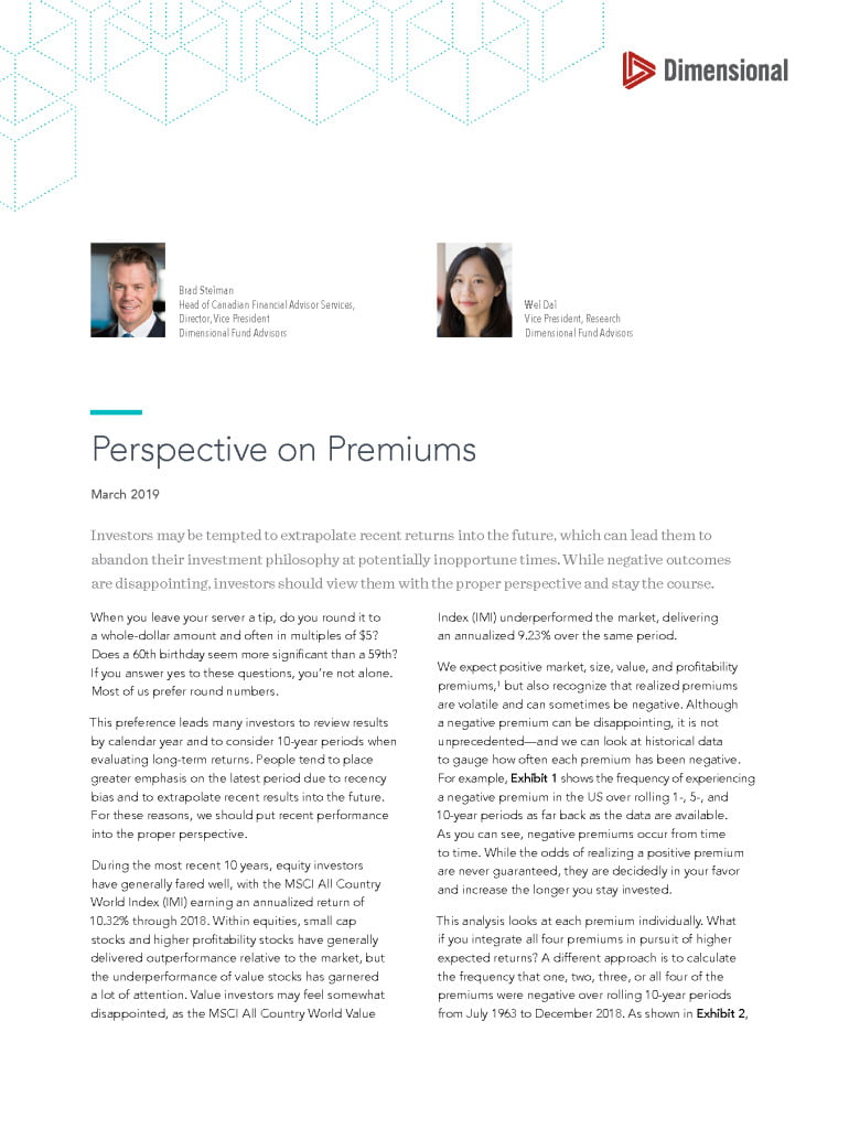 thumbnail of Perspective on Premiums –