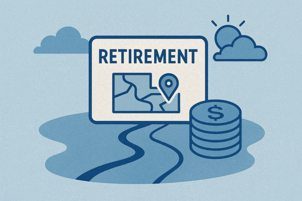 Retirement roadmap illustration for Colleyville residents planning for financial independence.