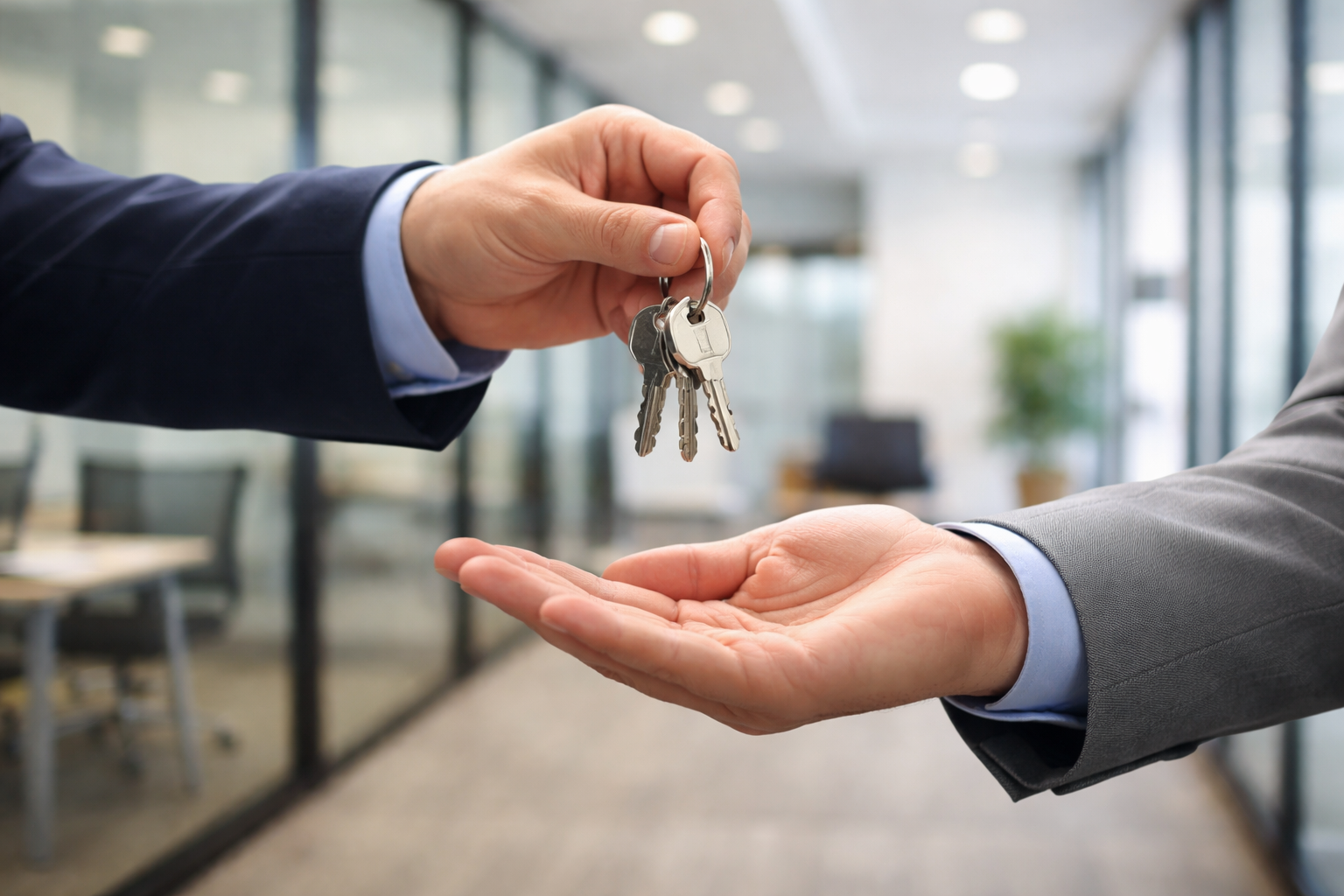 Business owner discussing a management buyout and exit strategy with a key employee in Southlake, Texas.