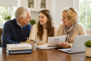 Grandparent reviewing a 529 college savings plan for a grandchild under the new FAFSA rules