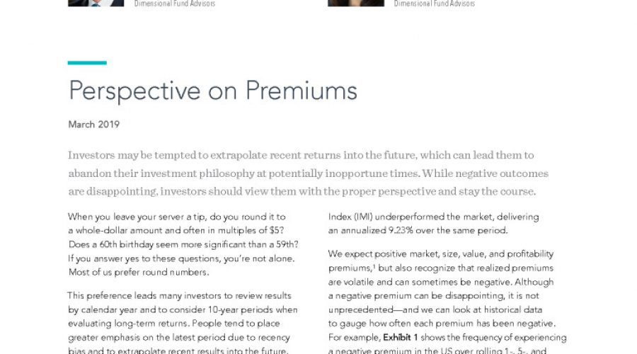 thumbnail of Perspective on Premiums –